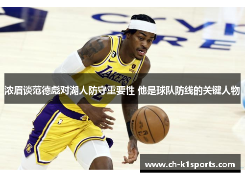 浓眉谈范德彪对湖人防守重要性 他是球队防线的关键人物