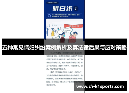 五种常见情妇纠纷案例解析及其法律后果与应对策略