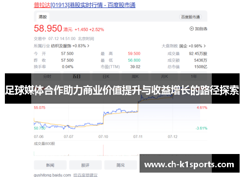 足球媒体合作助力商业价值提升与收益增长的路径探索 足球媒体合作助力商业价值提升与收益增长的路径探索